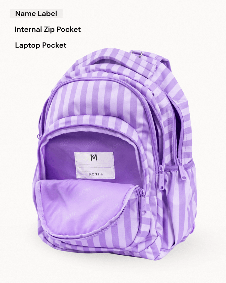 MontiiCo School Bag - Lilac Stripe