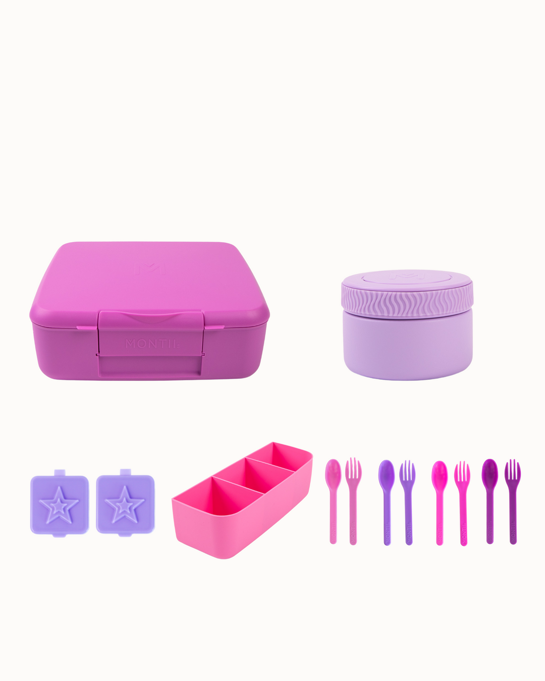 MontiiCo Ultimate Feast Lunch Box Bundle - Fuchsia