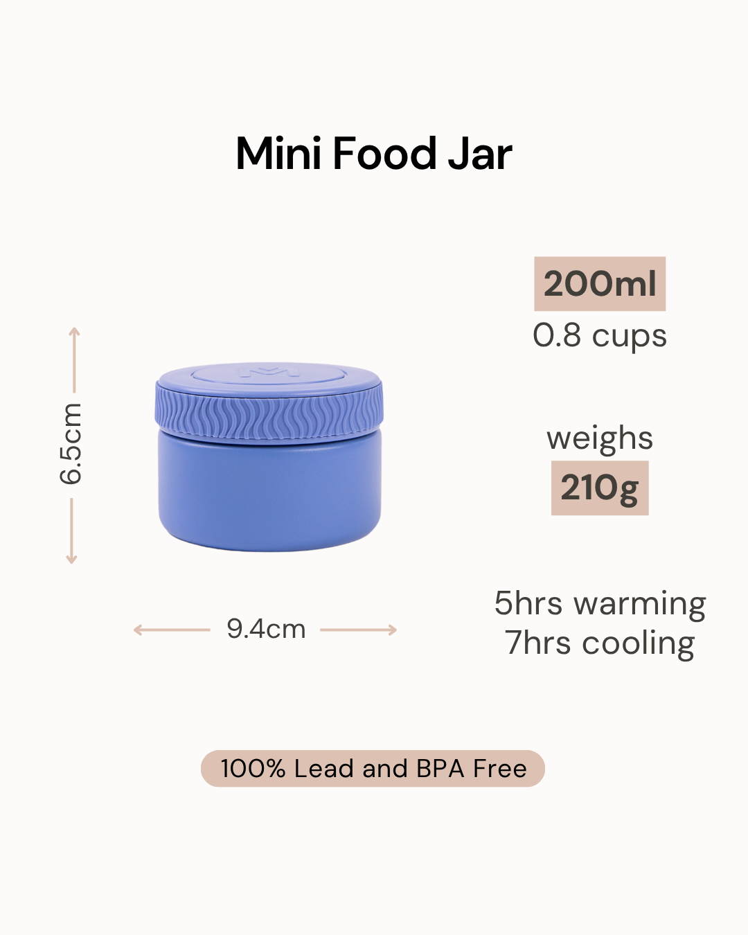 MontiiCo Insulated Mini Food Jar - Navy