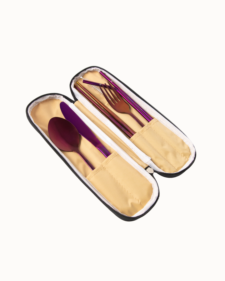 Portable Stainless Cutlery Set - Light Pink