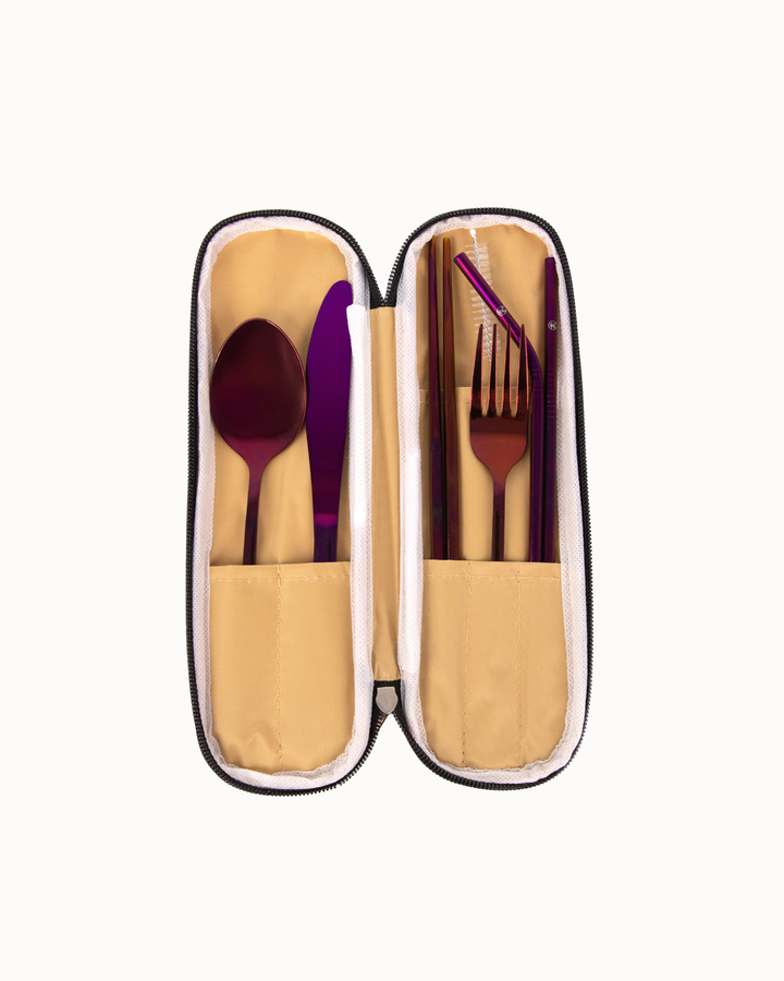Portable Stainless Cutlery Set - Light Pink