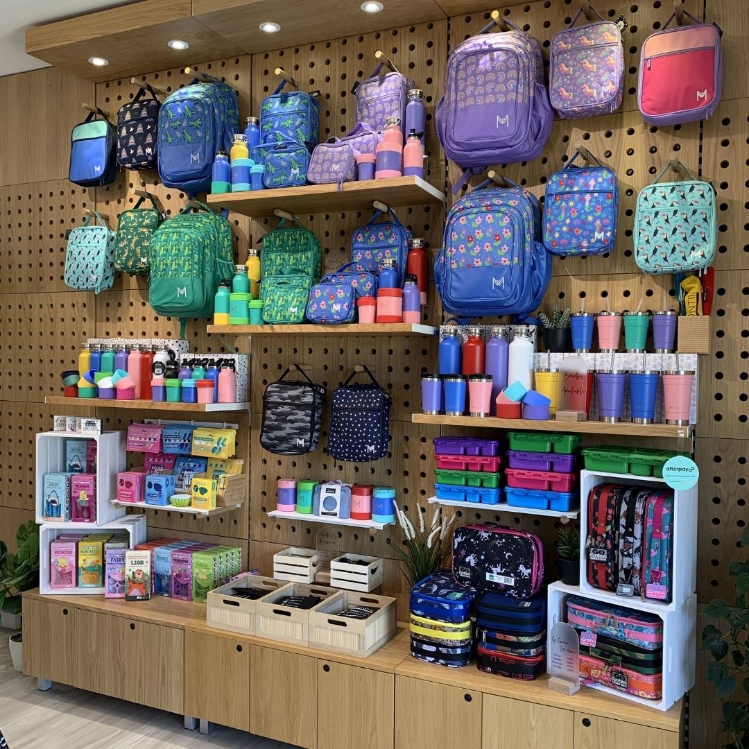 A product wall of MontiiCo's different collections in a stockists store.