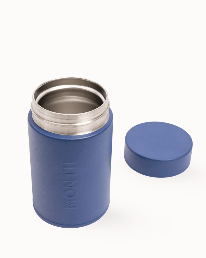 Insulated thermos snack pot in navy