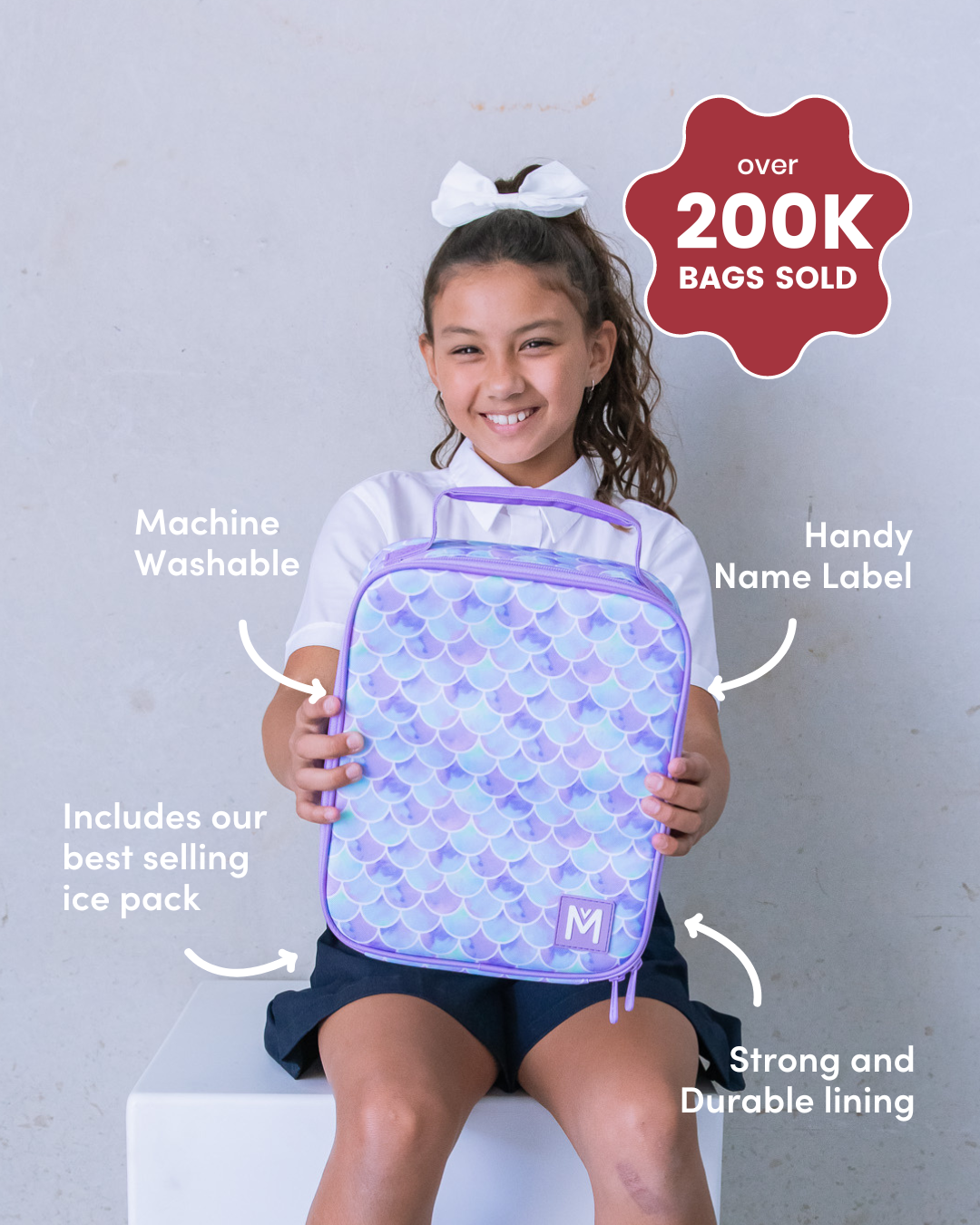MontiiCo Large Insulated Lunch Bag - Butterflies