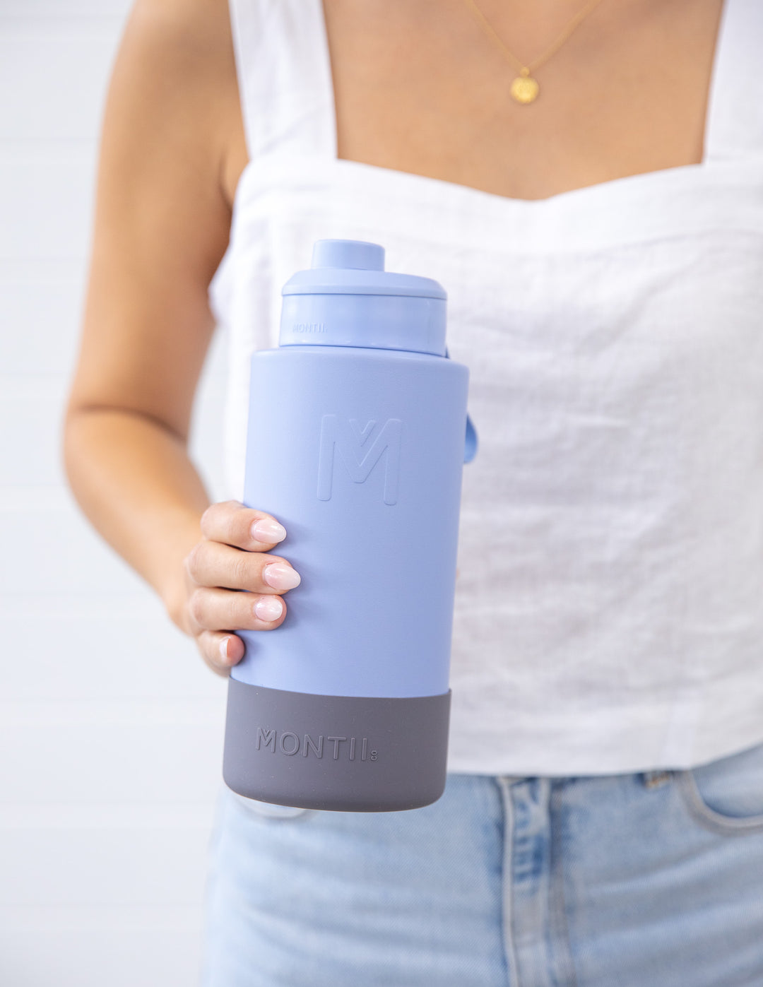 MontiiCo 1L Drink Bottle Screw Top - Cloud