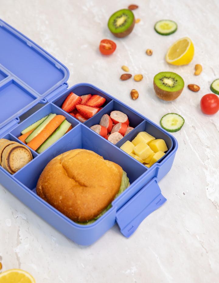 MontiiCo Feast Lunch Box - Splash open lunch box with compartments and snacks