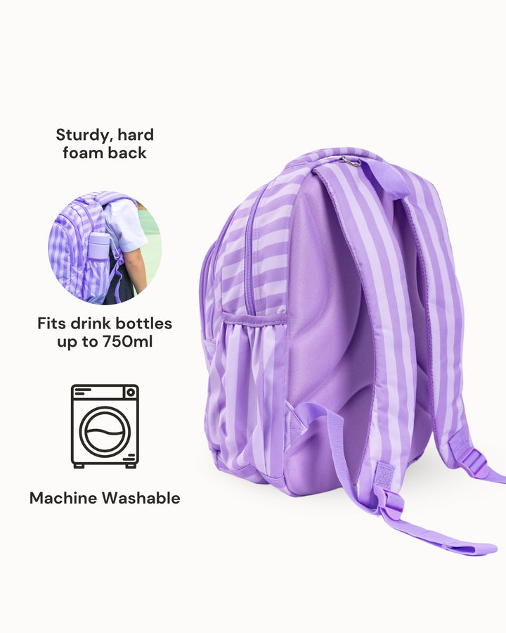 MontiiCo Junior School Bag - Lilac Stripe