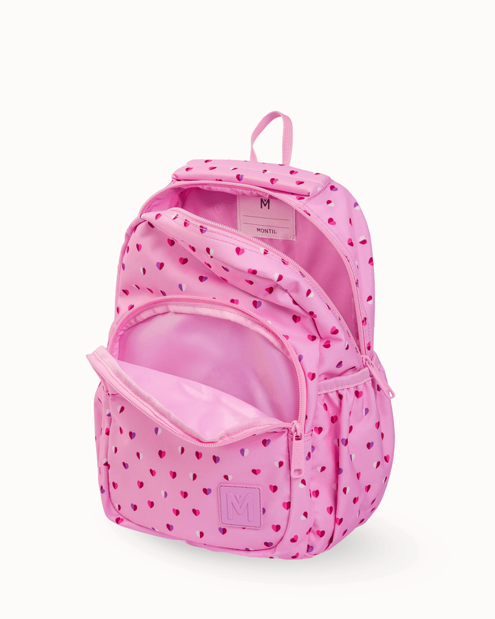 MontiiCo Mini Backpack - Sweetheart open showing internal compartments