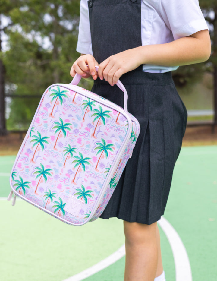 MontiiCo Large Insulated Lunch Bag - Pastel Palms