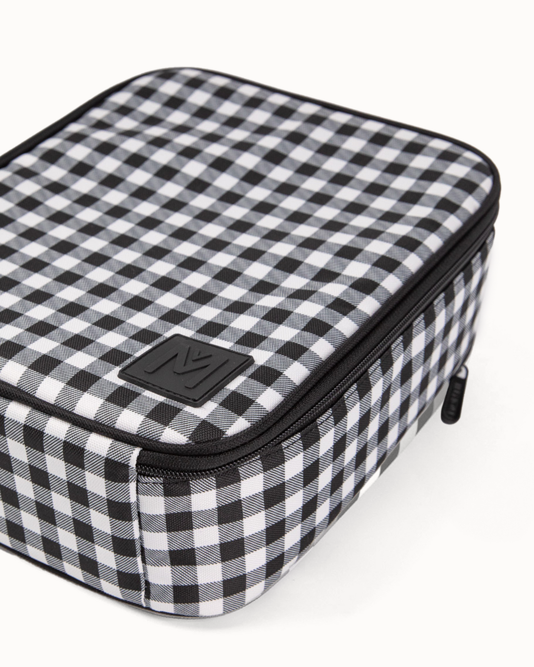 MontiiCo Large Insulated Lunch Bag - Black Gingham
