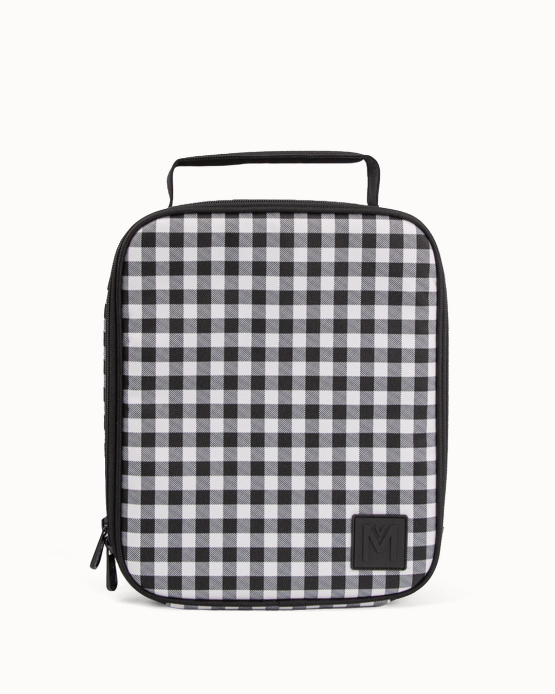 MontiiCo Large Insulated Lunch Bag - Black Gingham