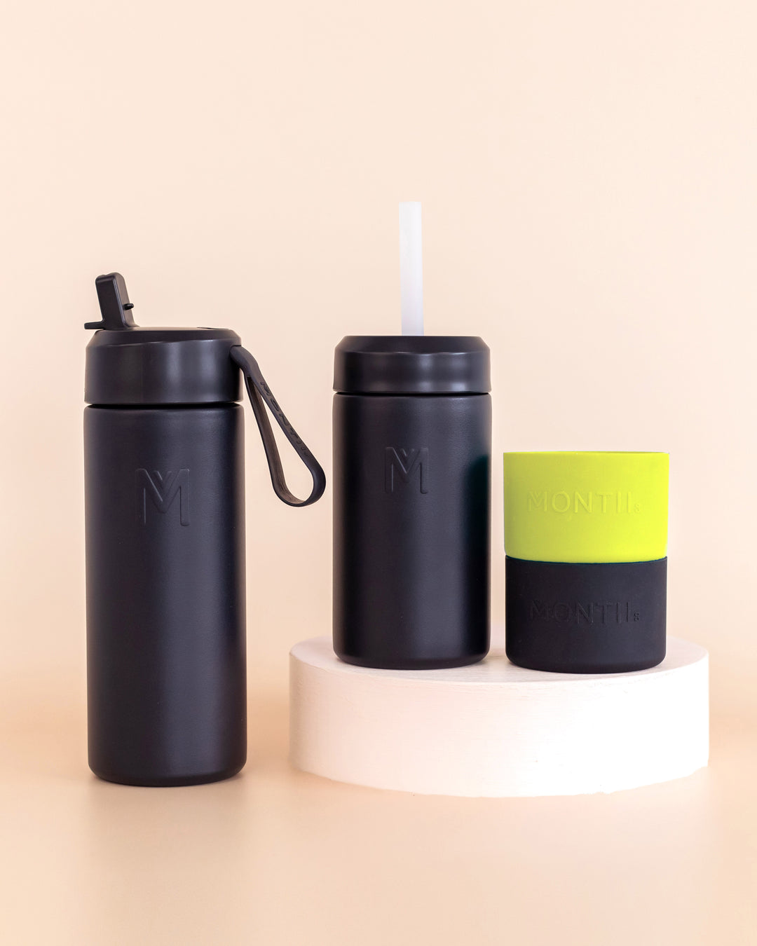 MontiiCo 350ml Smoothie Cup & Straw - Midnight