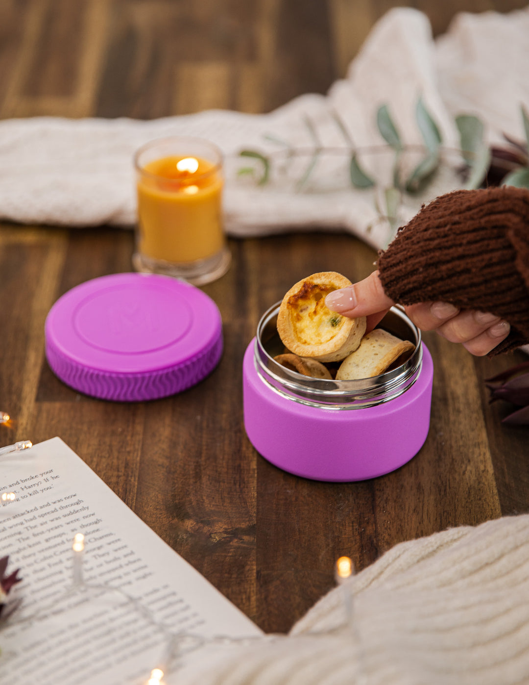 MontiiCo Insulated Mini Food Jar - Fuchsia