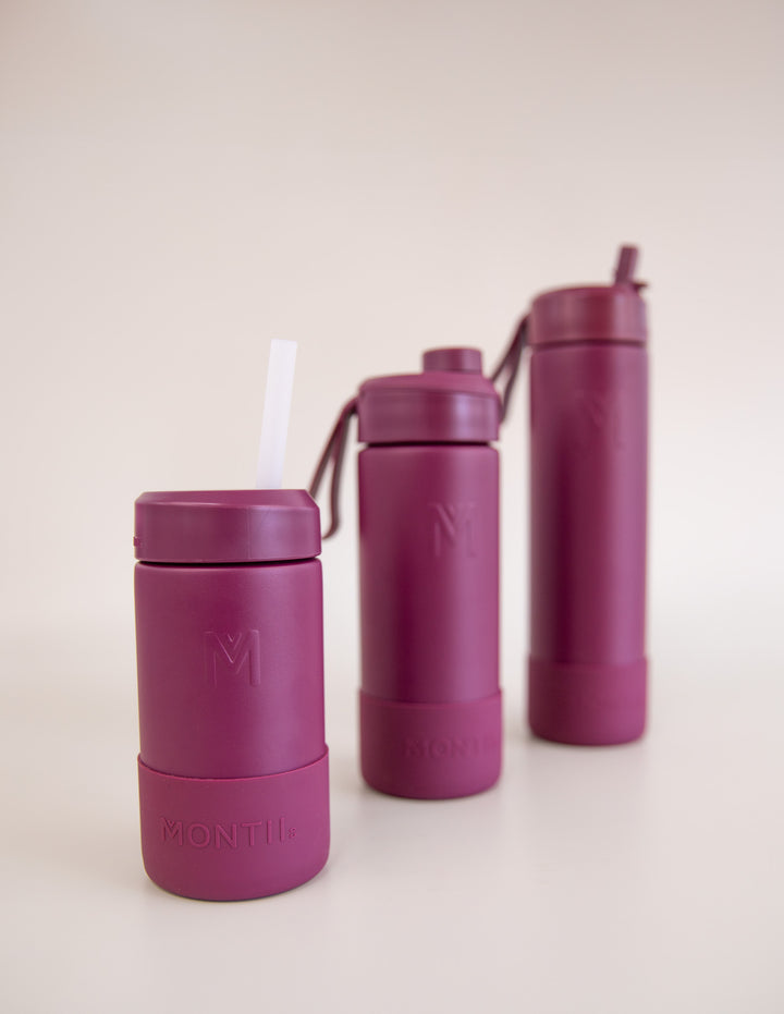 MontiiCo 350ml Smoothie Cup & Straw - Ruby