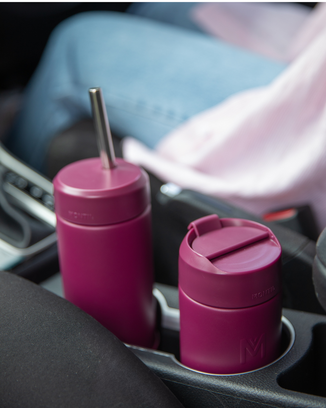 MontiiCo 475ml Smoothie Cup & Straw - Ruby