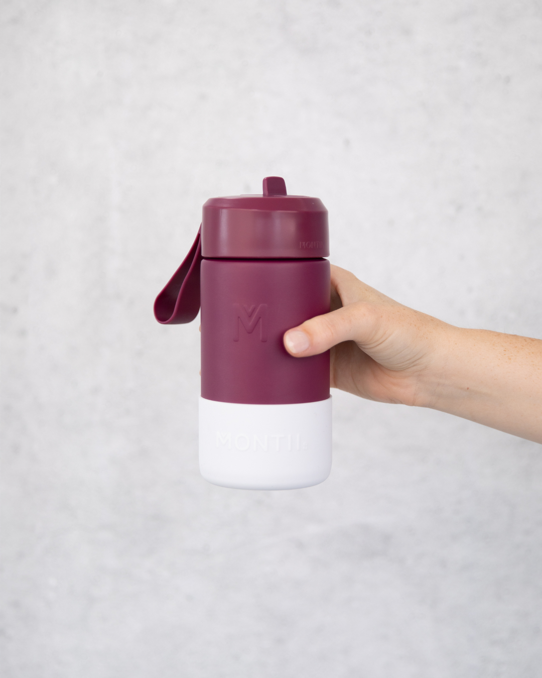 MontiiCo Sipper Lid + Straw 350ml - Ruby
