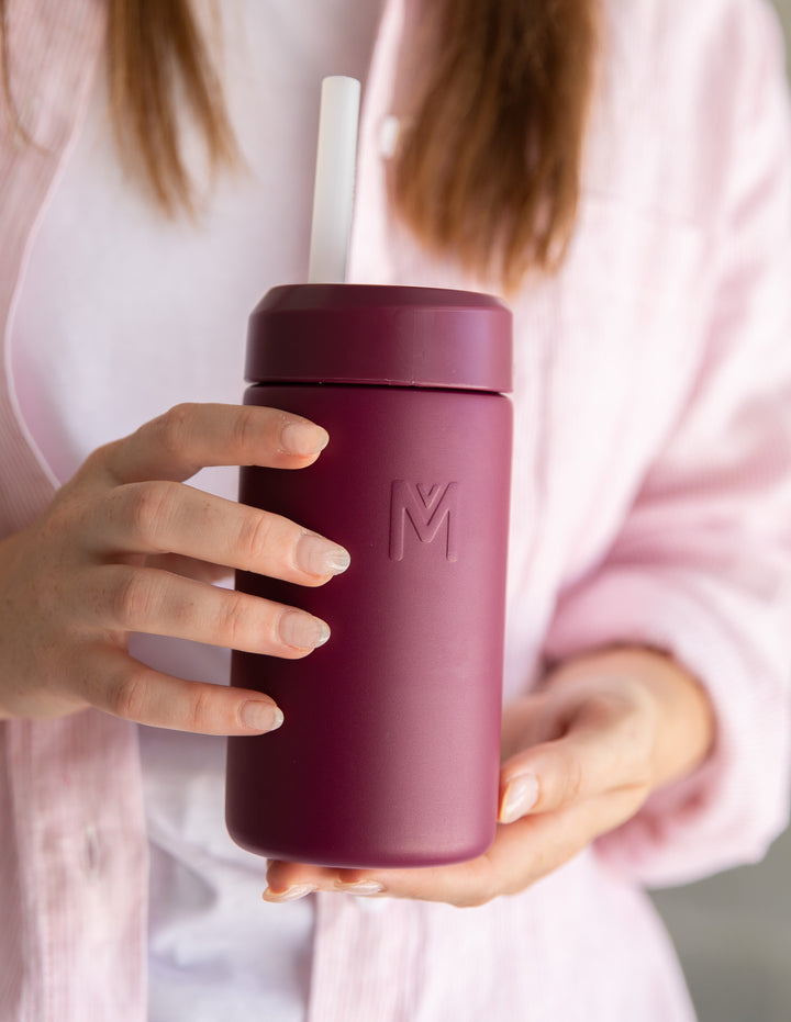 MontiiCo 350ml Smoothie Cup & Straw - Ruby