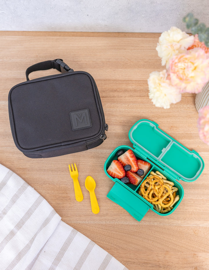 MontiiCo Snack Lunch Box - Mojito open lunch box with compartments and snacks