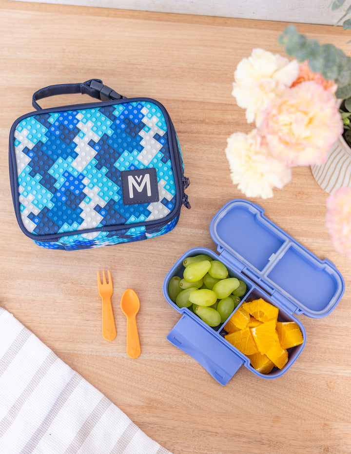 MontiiCo Snack Lunch Box - Splash open lunch box with compartments and snacks