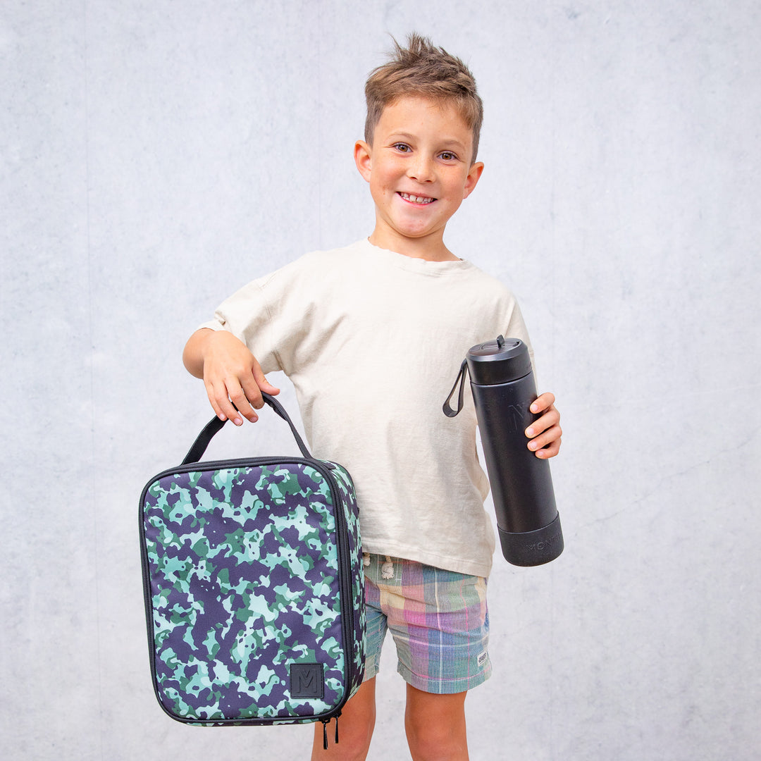 MontiiCo Large Lunch Bag and Bottle Set - Stealth