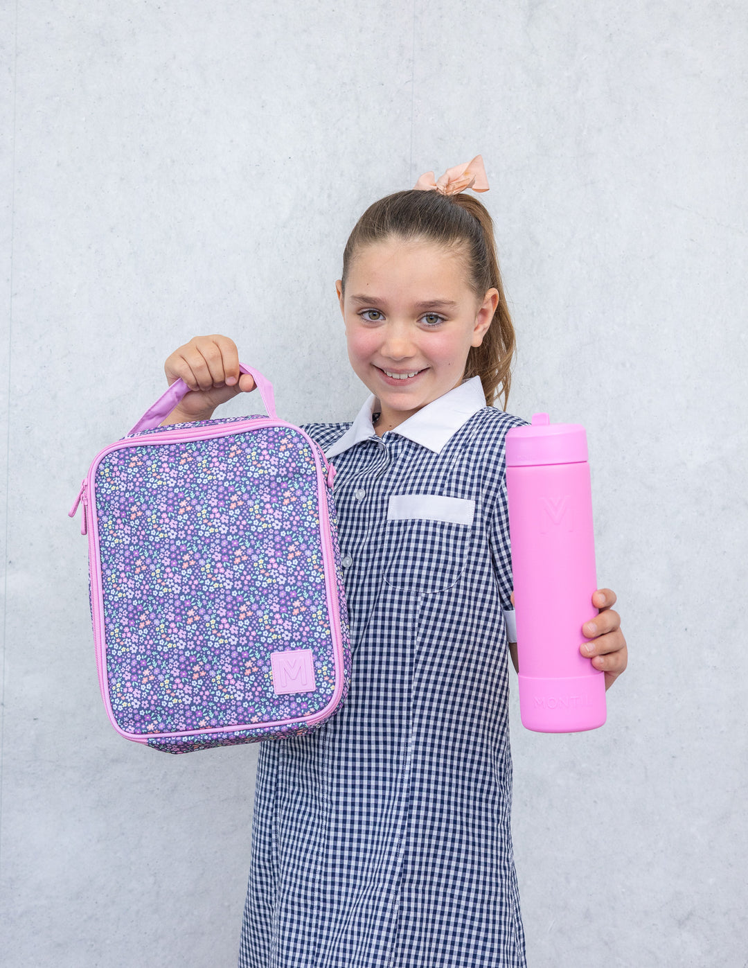 MontiiCo Large Lunch Bag and Bottle Set - Meadow
