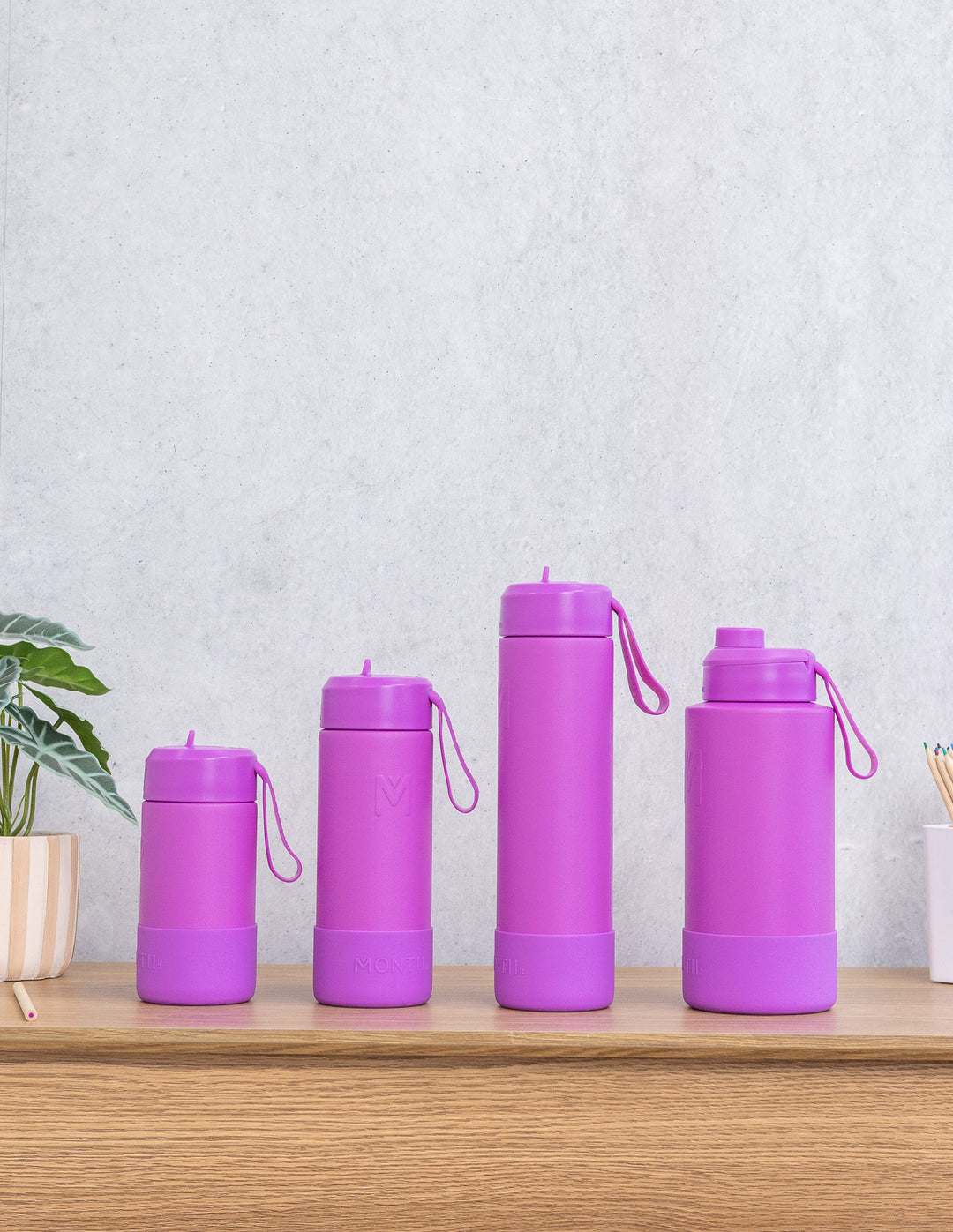 MontiiCo 700ml Fusion Drink Bottle Sipper - Fuchsia