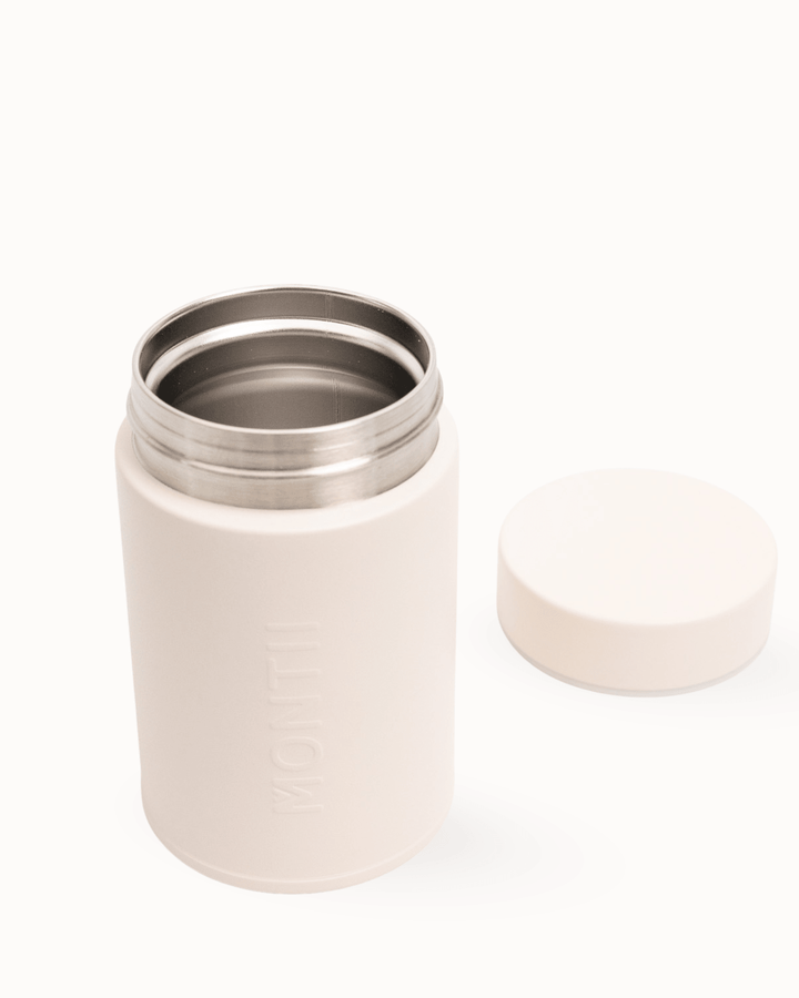 Insulated thermos snack pot in cream