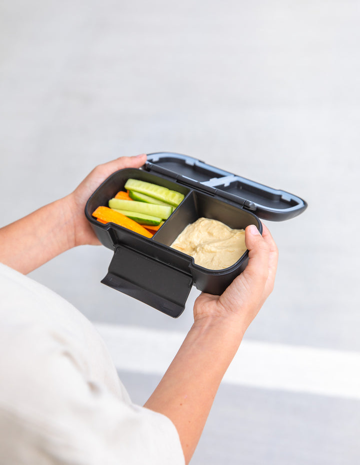 MontiiCo Snack Lunch Box - Mojito open lunch box with compartments and snacks