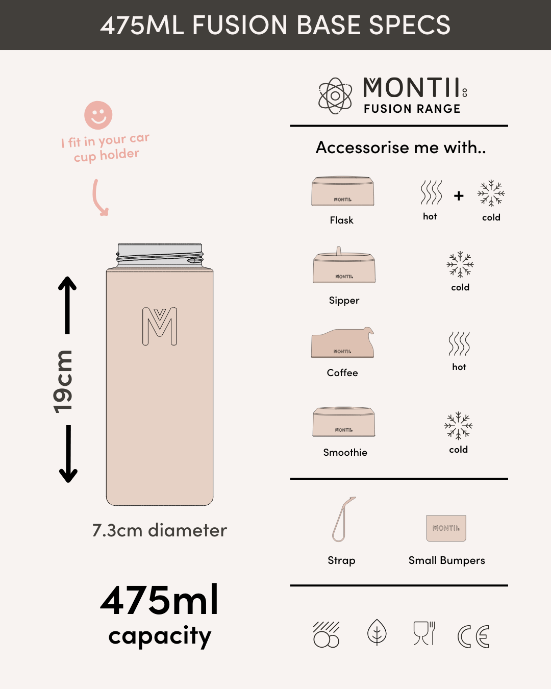 MontiiCo Universal Insulated Base 475ml - Blizzard