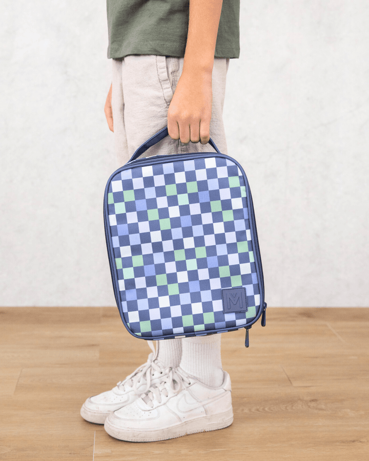 MontiiCo Large Lunch Bag and Bottle Set - Checkmate