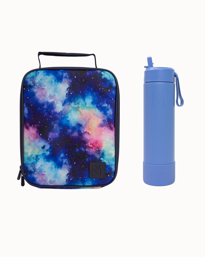 MontiiCo Large Lunch Bag and Bottle Set - Starlight