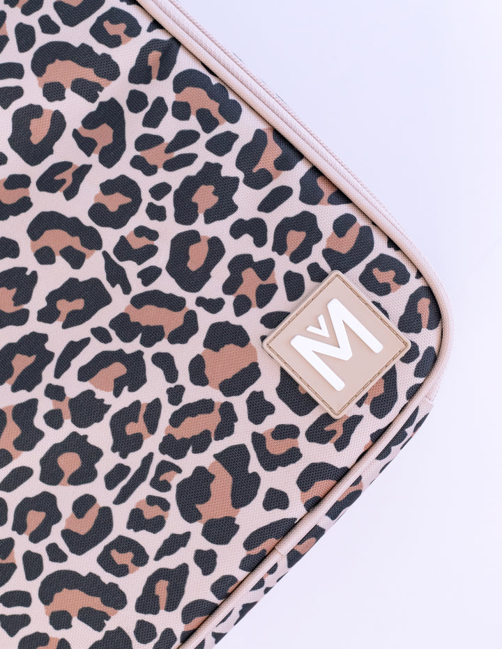 Leopard print product with a Montiico brand logo on a light background