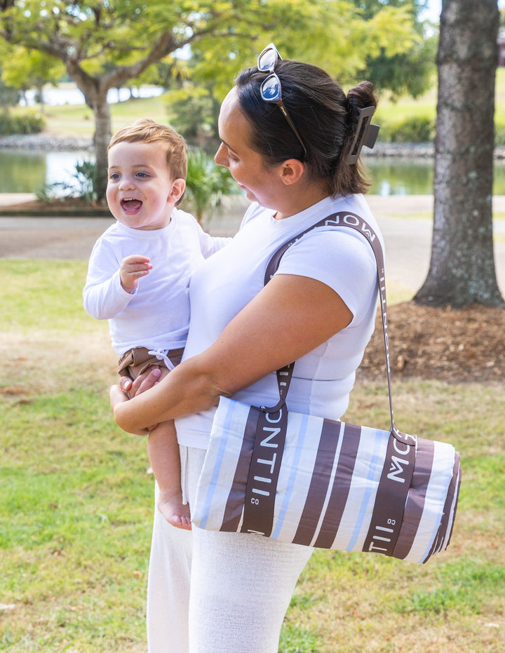 MontiiCo Sip & Sunshine Bundle - Latte Stripe