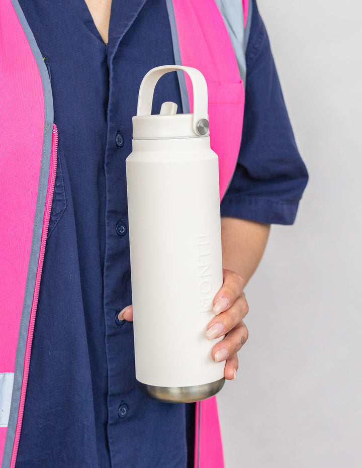 MontiiCo 700ml Quench Sipper Drink Bottle - Cream