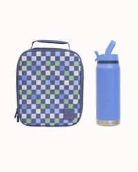 MontiiCo Large Lunch Bag and Bottle Set - Checkmate