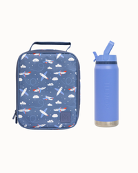 MontiiCo Large Lunch Bag and Bottle Set - Jetset