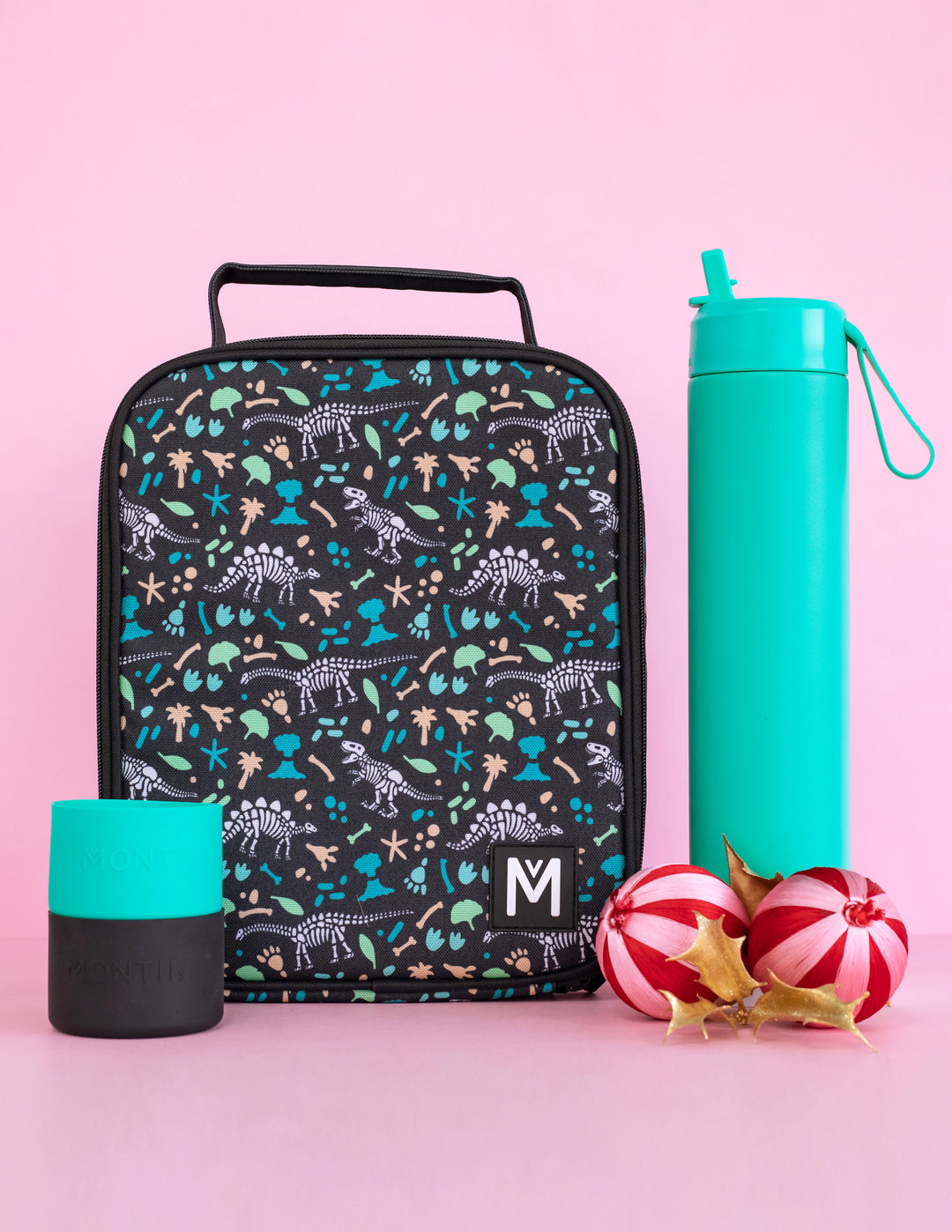 MontiiCo Large Lunch Bag and Bottle Set - Dinosaur