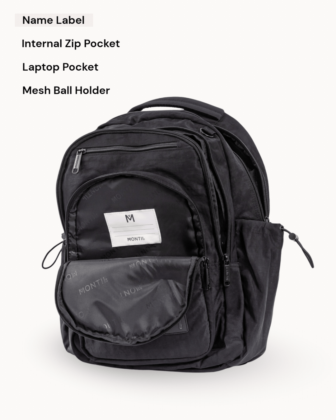 MontiiCo School Sports Bag - Black