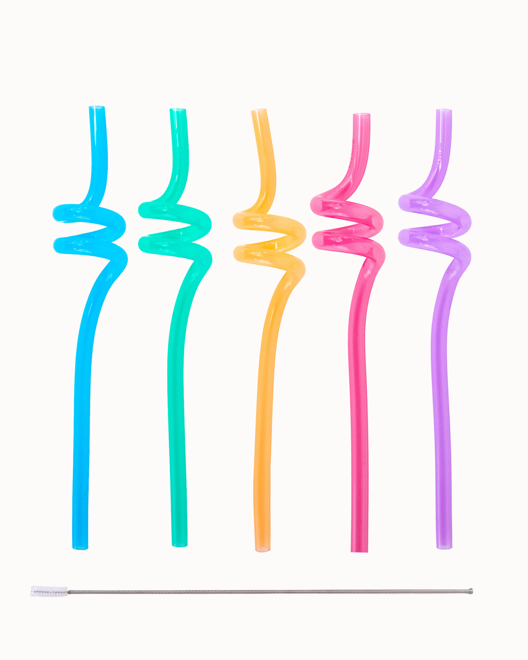 MontiiCo Silicone Twirly Straw Set