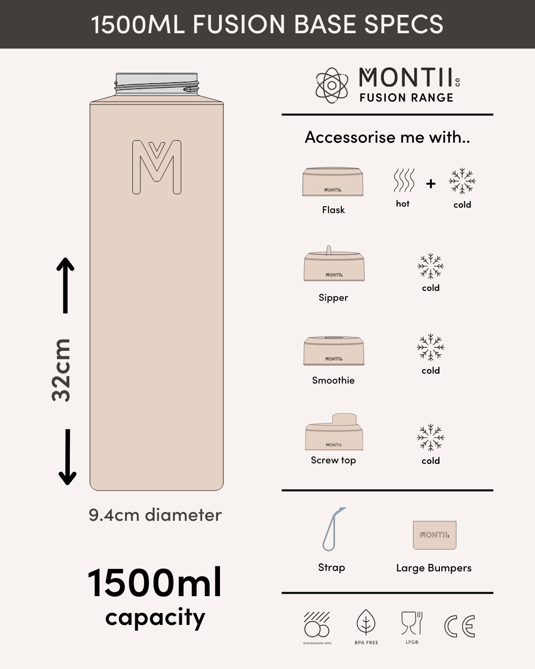 MontiiCo Universal Insulated Base 1.5L - Dune