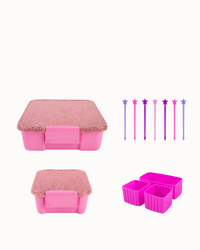 MontiiCo Glitter Lunch Box Bundle - Floss Glitter