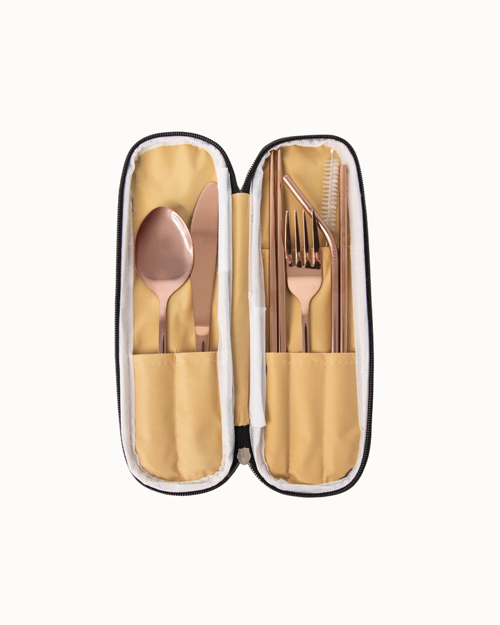 Portable Stainless Cutlery Set - Black