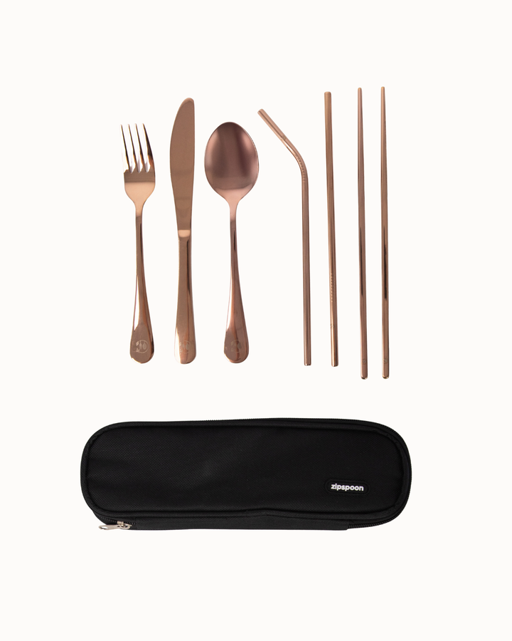 Portable Stainless Cutlery Set - Black