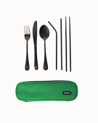 Portable Stainless Cutlery Set - Green