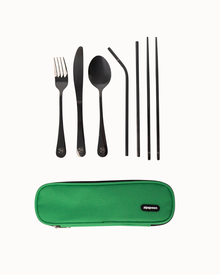 Portable Stainless Cutlery Set - Green