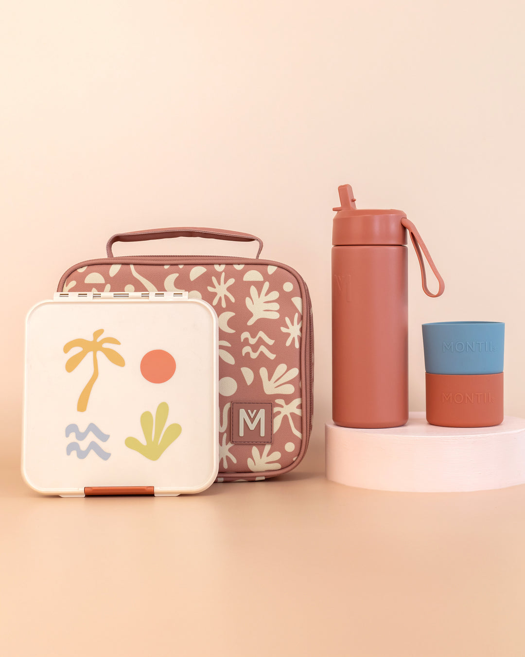 MontiiCo Medium Lunch Bag, Box and Bottle Set - Endless Summer