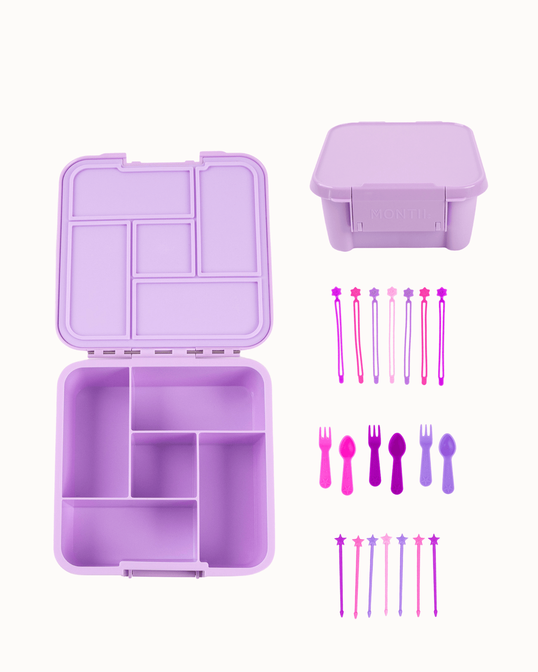 MontiiCo Bento Lunch Box Combo - Lilac