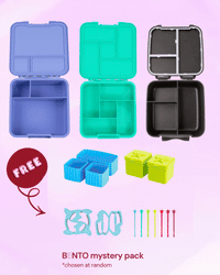 MontiiCo Bento Lunch Box Triple Dip - Blue