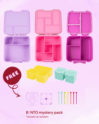 MontiiCo Bento Lunch Box Triple Dip - Pink