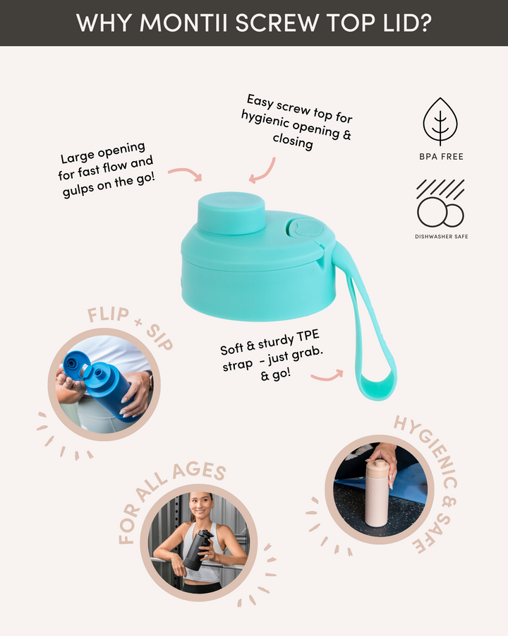 MontiiCo 475ml Floss Drink Bottle Screw Top - Clearance